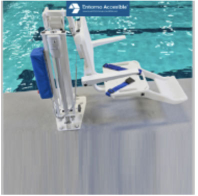 grúa para piscina con brazo a la derecha